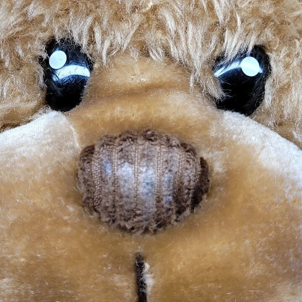 First Main‎ Toodles Teddy Bear Plush Tan Brown Sitting Stuffed Long Brown Shaggy